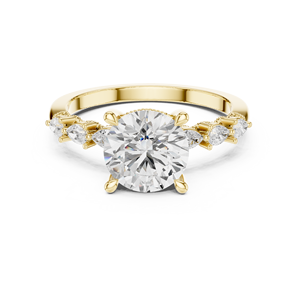 Anillos de compromiso de oro macizo de 14 quilates con diamante cultivado en laboratorio de 2 quilates, corte brillante redondo, certificado IGI, directo de fábrica, para boda de mujer - Product Image 2