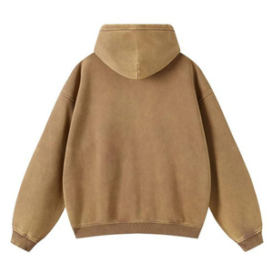 Hot Selling Men's Washed Hoodies Streetwear Oversized Rhinestone Digital Print Zipper <b>Hoodie</b> Sun Faded Acid Wash Zip up Hoodies - Product Image 2