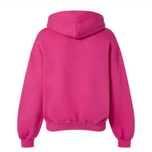 <b>Pink</b> Oversized Hooded Sweatshirt Unisex Fleece Casual Pullover with Front Pocket Autumn Wear - Product Image 5