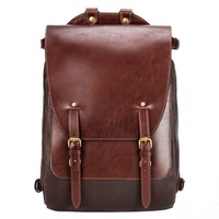 Sac à dos en cuir véritable de qualité supérieure avec fermeture à boucle