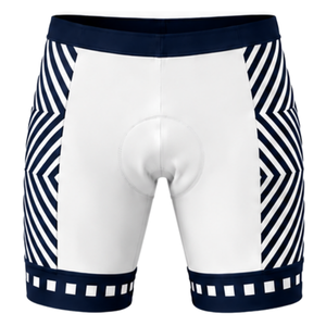 Shorts de cyclisme rembourrés bleu marine et blanc, personnalisables, respirants, à séchage rapide, pour la course à vélo, extensibles, pour l'entraînement sur route, vêtements de sport - Product Image 1
