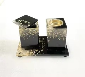 Modern Luxury Epoxy Resin Bakhoor burner <b>Tray</b> Set Glossy Finished Mabkhara Set For Ramadan Eid Festive Decorative Mubkhar Set - Product Image 6