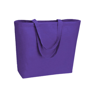 Custom Logo Printed Breathable <b>Canvas</b> Bag 100% Cotton Heavy Duty <b>Large</b> Shopping Shoulder Pocket Zipper Closure - Product Image 1