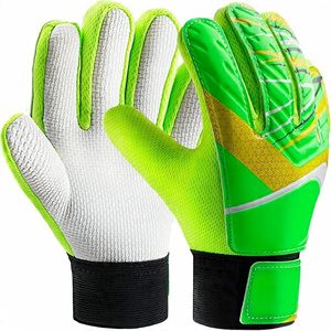 Purple White Latex Football Goalkeeper Gloves Yellow Accents Full Finger Non Slip Palm Adjustable Wrist Strap High Quality - Product Image 5