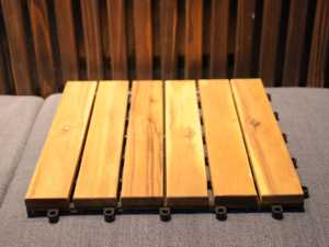 High Quality Natural Acacia Wood Interlocking Tiles Outdoor Patio Decking Tiles 30x30cm Easy Click System Garden <b>Flooring</b> - Product Image 2