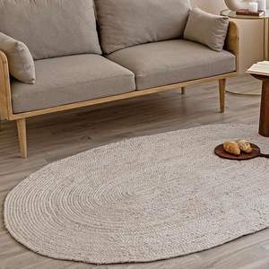 Tapis en jute tressé à la main, réversible, antidérapant, pour salon, usage domestique, respectueux de l'environnement, adapté aux animaux domestiques, motif géométrique oriental - Product Image 1