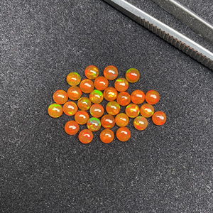 Ópalo Etíope Natural Naranja de 4mm, Cabujón Redondo de Fondo Plano, Gema Suelta Curativa con Juego de Color y Fuego, Directo del Fabricante y Proveedor - Product Image 3