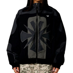 Custom Design Oversized Bomber Jacket for Women Streetwear Nylon Windbreaker Jacket High-Quality Polyester & Cotton Blend Supply - Product Image 1