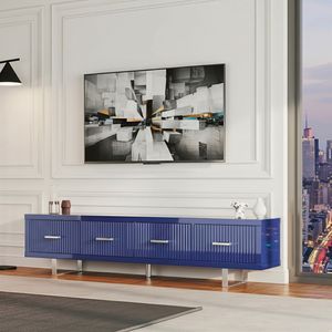 Mobile TV Blu Lucido 200x35x45 cm, Elegante e di Grandi Dimensioni per il Tuo Sistema di Intrattenimento - Product Image 2