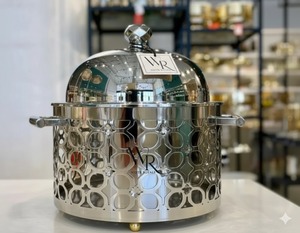 Casserole de service isotherme moderne à motif décoratif pour la restauration et le traiteur avec couvercle poli – Meilleur fournisseur en gros - Product Image 1