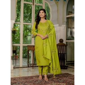 Ensemble élégant Kurti, pantalon et dupatta pour femmes - Product Image 5