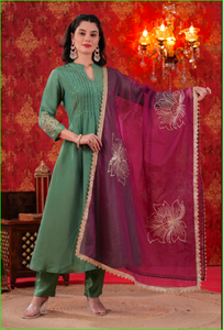 Conjunto de Kurta Angoori con Dupatta de Organza - Product Image 5