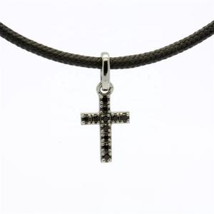 OEM High Quality Sterling <b>Silver</b> 925 Classic <b>Cross</b> <b>Pendant</b> Zircon Black Rhodium Plating 4 Layers Plated European Standard Safety - Product Image 1