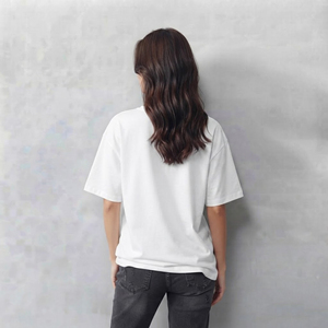Camiseta de lujo para mujer, 100% algodón, 230GSM, hombros caídos, 2 colores, de alta calidad, al por mayor, personalizada. - Product Image 6