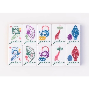 Tuiles de Mahjong américaines en acrylique, motif en bois à 4 couches, ensemble portable, jeu classique - Product Image 6