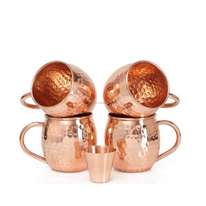 แก้วมักทองแดงแบบมอสโก,แก้วเบียร์ทองแดงบริสุทธิ์ค้อนสุดสร้างสรรค์แก้วทองแดงทำมือ - Product Image 2