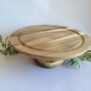 Classic Wooden Cake <b>Stand</b> With Smooth Edges For <b>Tea</b> Party Serving And Home Dining Decoration - Product Image 4