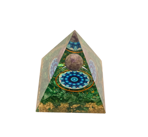Pyramide en cristal avec sphère d'améthyste et incrustation de cuivre, décoration d'intérieur, vente en gros auprès d'un fabricant indien - Product Image 2