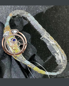 Montre de luxe personnalisée en moissanite pour homme, entièrement sertie de diamants, en acier inoxydable, à quartz - Product Image 2