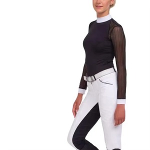 Camisa de equitación unisex al por mayor, elástica, con logo personalizado, de alta calidad, elegante, de corte ajustado, de forro polar. - Product Image 5