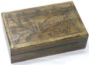 Antique Wooden Box Handcrafted Vintage-Style <b>Storage</b> <b>Chest</b> with Traditional Carvings Rustic Keepsake and Jewelry Box - Product Image 3
