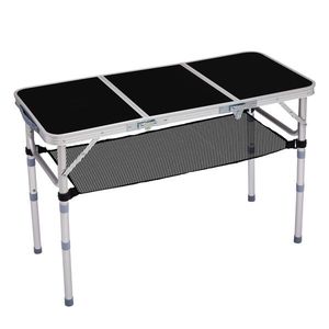 Outdoor <b>Folding</b> 3ft Aluminum <b>Table</b> Portable 3-Height <b>Adjustable</b> Picnic <b>Table</b> Lightweight Small Size for Patio or Campsites - Product Image 3