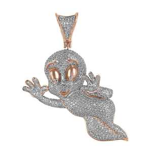 Colgante de lujo con incrustaciones de diamantes y detalles en oro rosa, estilo Hip Hop - Product Image 3