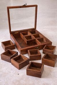 Wooden Spice Rack | Indian Spice <b>Box</b> | Spice Rack| Vintage Spice Jars | Dry Fruit <b>Box</b> | Spice <b>Storage</b> | Spice Jar Set | kitchen - Product Image 5