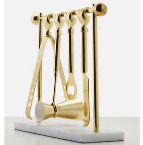 Juego de Herramientas de Barra de Latón Macizo en Oferta, Accesorios de Barra con Acabado Dorado Grabado y Mango de Latón Hecho a Mano a Precio de Mayoreo - Product Image 6