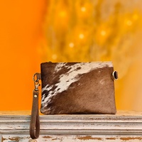 Dompet Clutch Kulit Asli 100% Buatan Tangan Motif Hewan Unik 2026, Dompet Genggam Ritsleting Gaya Barat Berbulu Untuk Wanita