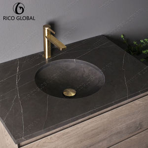 Meuble-lavabo mural moderne RICO GLOBAL avec miroir LED 60 pouces, meuble sous-vasque en MDF, vasque en acier inoxydable, design minimaliste - Product Image 3