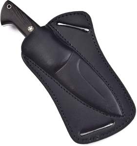 Cuchillo de Piel con Hoja Fija de Acero 12c27 Personalizado, Mango de Madera Wenge, Funda de Cuero, OEM, Full Tang, para Bushcraft, Camping y Uso General - Product Image 4