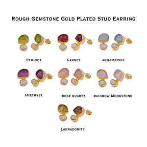 Boucles d'oreilles tendance pour femme, en laiton plaqué or, faites à la main, avec améthyste brute, perle et pierre de naissance de février, vente en gros - Product Image 6