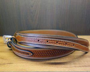 Hot Sale Custom Logo Cowhide <b>Leather</b> Belts High Quality Western Vintage Style Hand <b>Tooled</b> Wholesale Price - Product Image 3