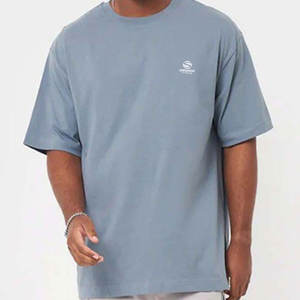 Camiseta de Algodón 100% de Lujo de Alta Calidad al por Mayor, Lisa, con Cuello Simulado, Oversize, Estilo Vintage y Hombros Caídos - Product Image 3