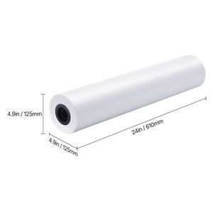 Rotoli di carta per plotter CAD da 24 pollici x 300 piedi, 2 rotoli con anima da 2 pollici, rotoli master da 20 libbre per plotter - Product Image 2