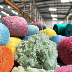 Venta directa de fábrica: Fibra de poliéster reciclada hueca conjugada 15D HC Green GRS fiberfix para relleno de juguetes, almohadas y mantas - Product Image 1