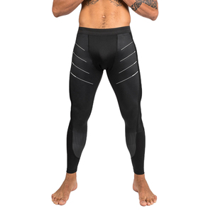 Leggings de Compresión Largos Negros para Hombre, Cintura Elástica, Spandex, Nailon, Diseño Sólido, Ropa Deportiva - Product Image 5