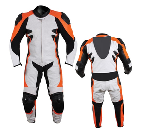 Combinaison de course pour moto, une pièce, en cuir de vachette, pour homme, avec design personnalisé - Product Image 1