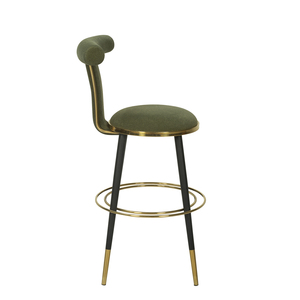 Modern Solid Wood Eco-Friendly Durable Water Resistant Lightweight Steady Bar <b>Stool</b> Green <b>Seat</b> Midcentury Design Home Dining - Product Image 2