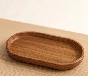 Bandeja Ovalada de Madera Maciza Hecha a Mano, Estilo Rústico, para Decoración de Cocina, de Grado Comercial, Ecológica, para Servir Alimentos y Catering - Product Image 6