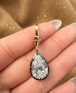 Colgante de Moissanita Corte Pera en Plata de Ley, Regalo de Aniversario de Lujo, Collar con Cadena de Caja en Forma de Lágrima, Joyería Nupcial Minimalista - Product Image 1