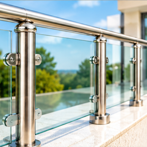 ราวจับสแตนเลสสตีลทันสมัย ทนสนิม พร้อมฝาปิดปลายท่อ PVC สำหรับราวบันได ระเบียง และราวบันไดนอกบ้าน - Product Image 5