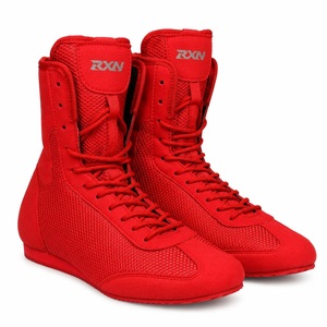 Zapatos de boxeo RXN de caña alta con cordones y malla transpirable para hombre, color blanco y negro - Product Image 4