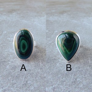 Bague en malachite, argent sterling, pierre précieuse naturelle certifiée IGI, taille 7, bijou élégant, cadeau pour femme, bague ajustable pour les fêtes - Product Image 3