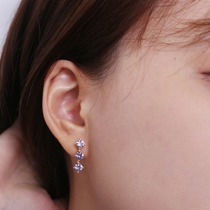 Argent sans nickel 925 Alexandrite pierres précieuses trois pierres goutte boucles d'oreilles destin bijoux nouvelles belles femmes bijoux - Product Image 4