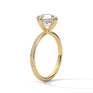 แหวนเพชรทองคำ 14K เพชรเพาะเลี้ยงในห้องปฏิบัติการ แหวนทองคำแท้ 18K สำหรับผู้หญิง สไตล์คลาสสิก รับรองโดย IGI แหวนหมั้น แหวนครบรอบ - Product Image 2