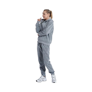 Survêtement polaire respirant 2 pièces pour femmes Ensemble de salon Pull décontracté à capuche avec poches pour le confort et le style hivernaux - Product Image 1