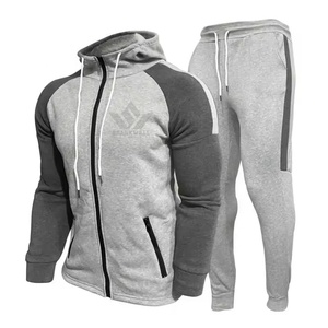 Men's Black White Hooded Tracksuit Set Full Zip <b>Hoodie</b> and Jogger Pants Color Block Casual Sportswear for Autumn - Product Image 4