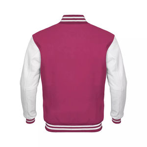 Chaqueta de Béisbol Varsity Personalizada de Alta Calidad para Hombre, Estilo Universitario con Mangas de Cuero Negro y Logotipo Frontal, Venta al Por Mayor - Product Image 1
